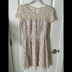 Short Floral Cream Dress